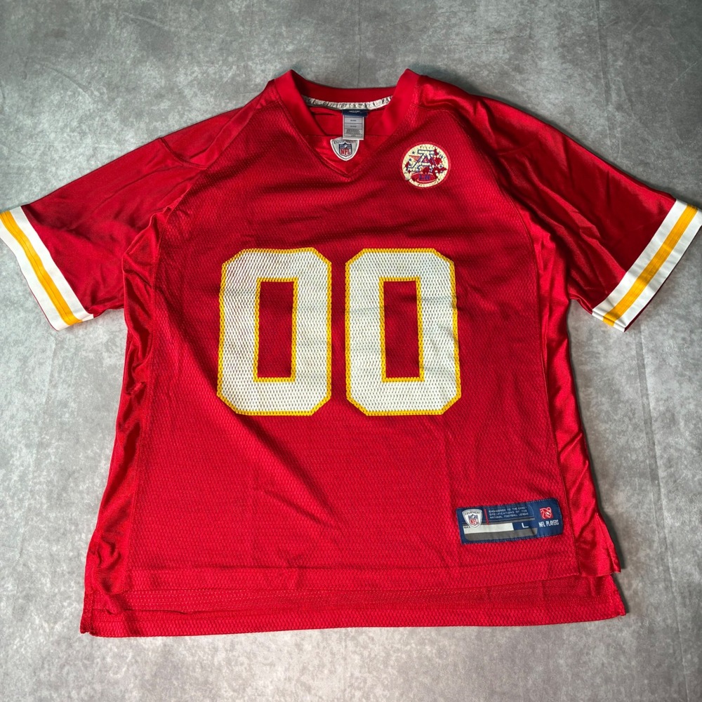 NFL Equipment Kansas City Chiefs Jersey Red Mesh Number 00 Mens Large AFL Patch